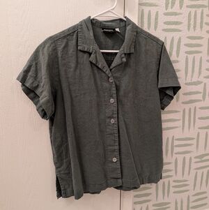 Big Bud Press Short Sleeve Pantry Button Up Size Small Grenn